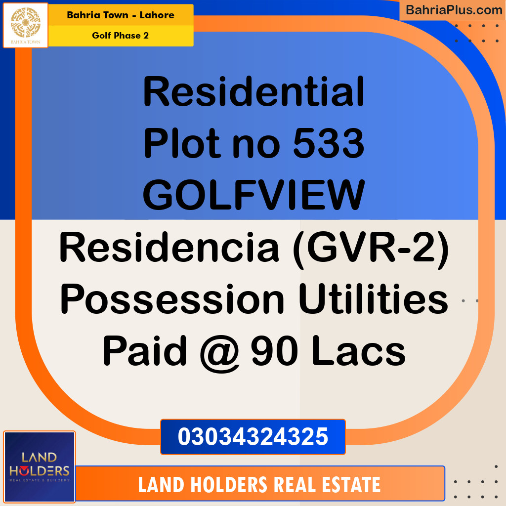 10 Marla Residential Plot for Sale in Golf Phase 2 -  Bahria Town, Lahore - (BP-311655)