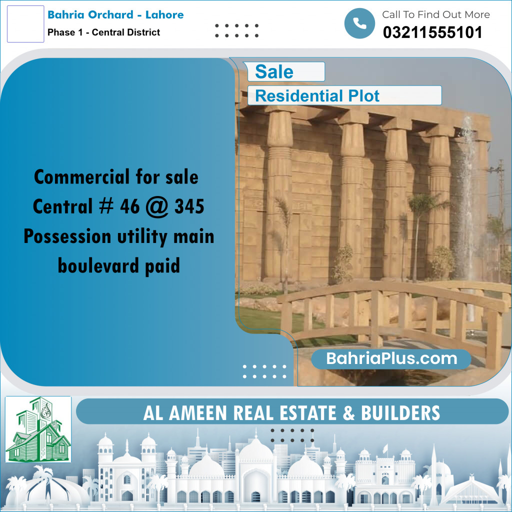 5 Marla Residential Plot for Sale in Phase 1 - Central District -  Bahria Orchard, Lahore - (BP-311688)