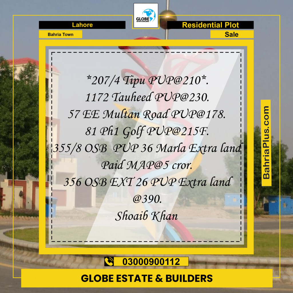 1 Kanal Residential Plot for Sale in Bahria Town, Lahore - (BP-311689)