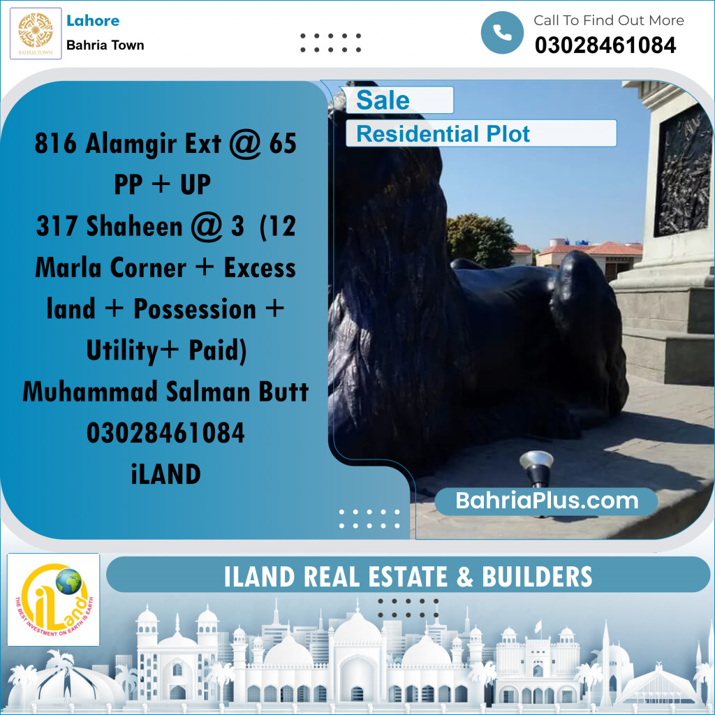 Residential Plot for Sale in Bahria Town, Lahore - (BP-311866)