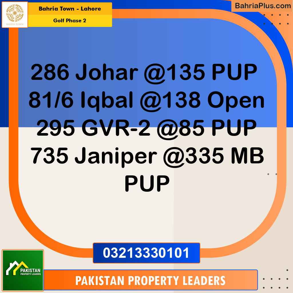 10 Marla Residential Plot for Sale in Golf Phase 2 -  Bahria Town, Lahore - (BP-311874)