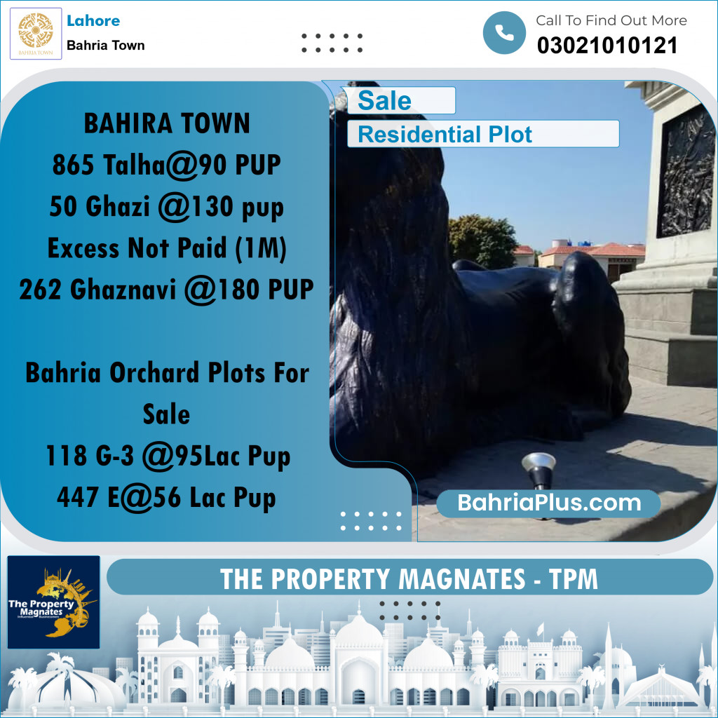 Residential Plot for Sale in Bahria Town, Lahore - (BP-311888)