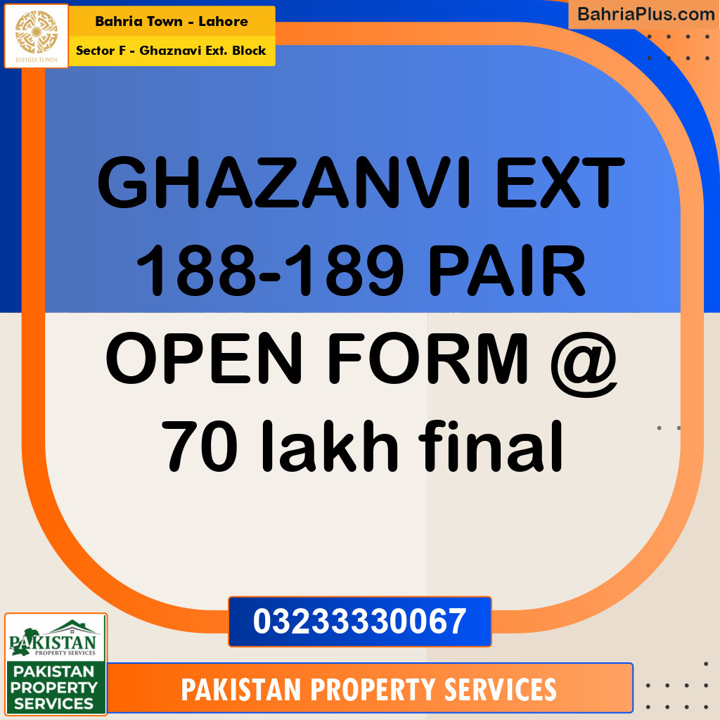 5 Marla Residential Plot for Sale in Sector F - Ghaznavi Ext. Block -  Bahria Town, Lahore - (BP-311939)