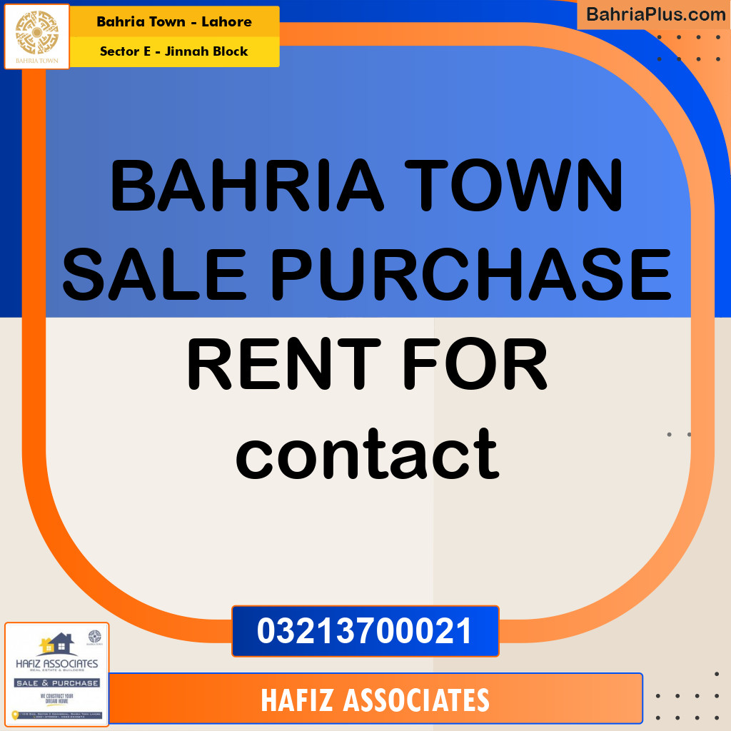 5 Marla Residential Plot for Sale in Sector E - Jinnah Block -  Bahria Town, Lahore - (BP-312001)