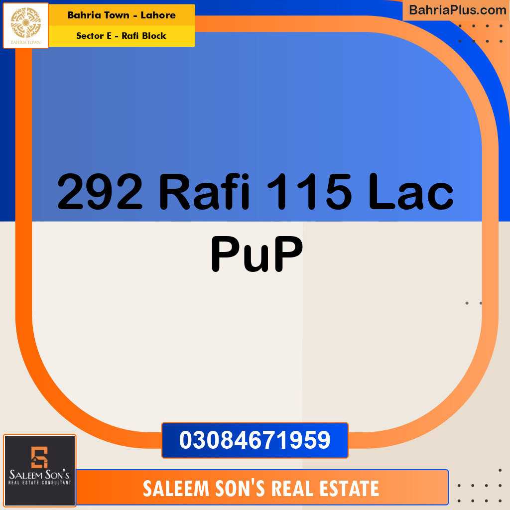 5 Marla Residential Plot for Sale in Sector E - Rafi Block -  Bahria Town, Lahore - (BP-312119)
