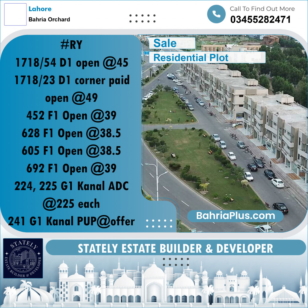 Residential Plot for Sale in Bahria Orchard, Lahore - (BP-312186)