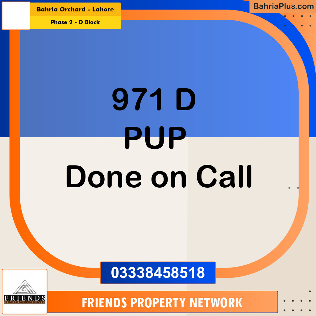 8 Marla Residential Plot for Sale in Phase 2 - D Block -  Bahria Orchard, Lahore - (BP-312317)