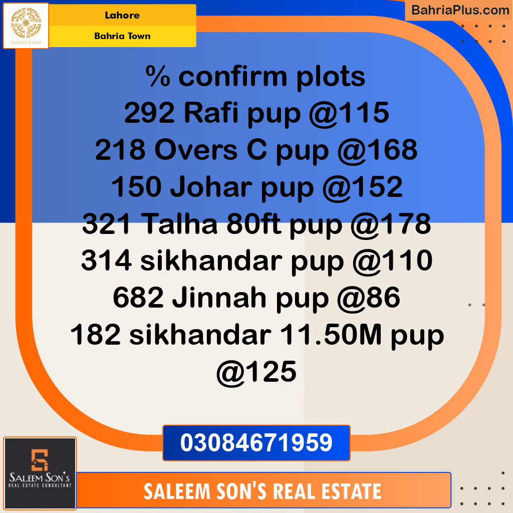 10 Marla Residential Plot for Sale in Bahria Town, Lahore - (BP-312341)