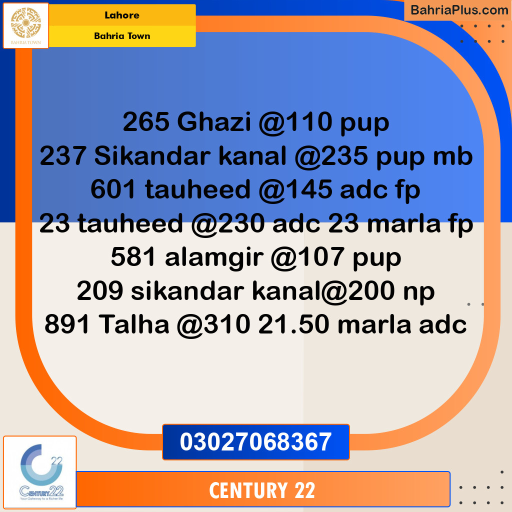 Residential Plot for Sale in Bahria Town, Lahore - (BP-312367)