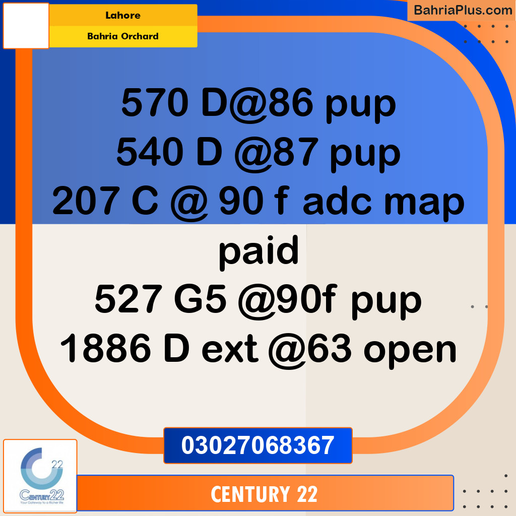 Residential Plot for Sale in Bahria Orchard, Lahore - (BP-312371)