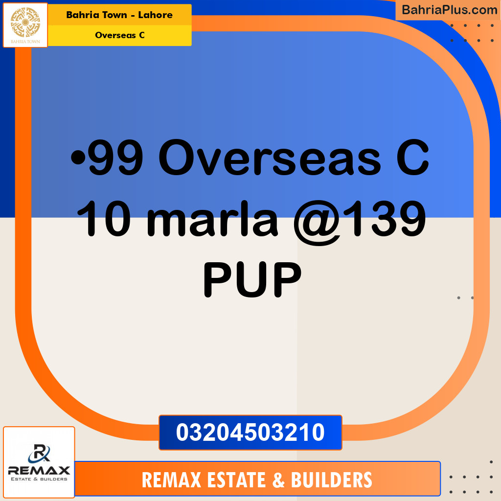 10 Marla Residential Plot for Sale in Overseas C -  Bahria Town, Lahore - (BP-312402)