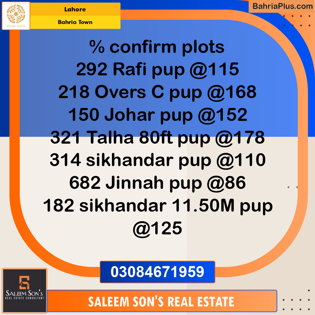 10 Marla Residential Plot for Sale in Bahria Town, Lahore - (BP-312411)
