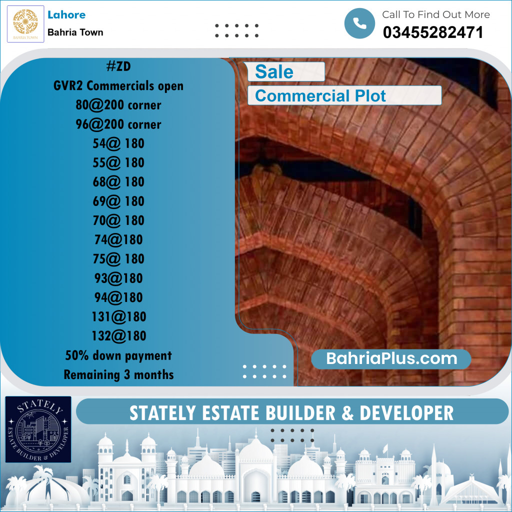 Commercial Plot for Sale in Bahria Town, Lahore - (BP-312418)