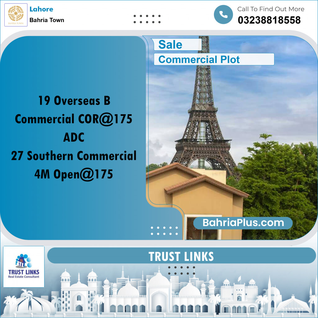 Commercial Plot for Sale in Bahria Town, Lahore - (BP-312509)