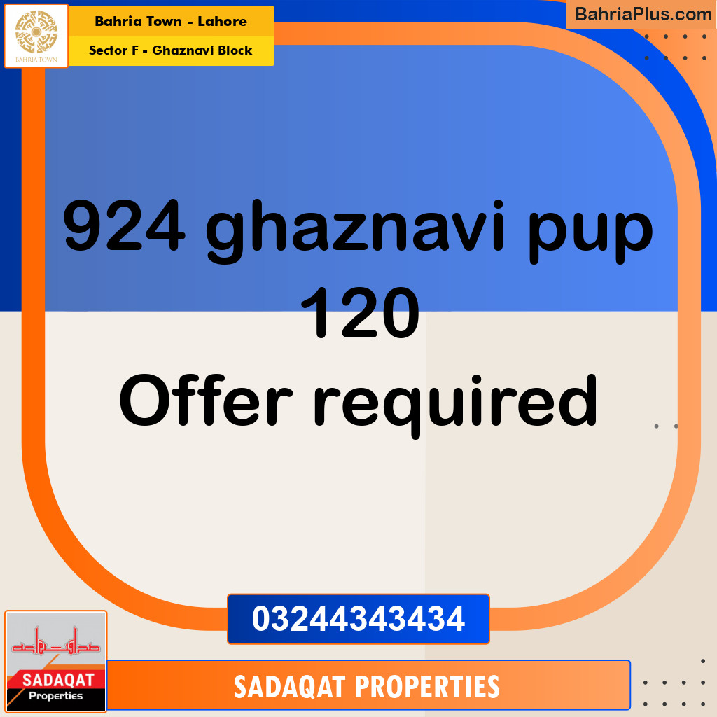 10 Marla Residential Plot for Sale in Sector F - Ghaznavi Block -  Bahria Town, Lahore - (BP-312524)