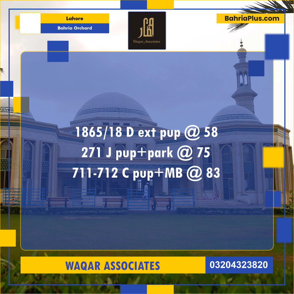 8 Marla Residential Plot for Sale in Bahria Orchard, Lahore - (BP-312532)