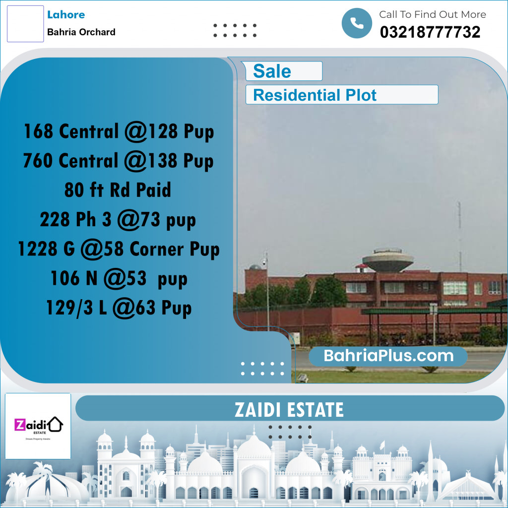 Residential Plot for Sale in Bahria Orchard, Lahore - (BP-312576)
