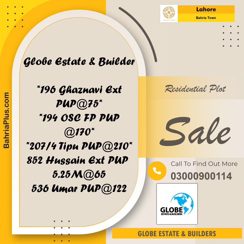 Residential Plot for Sale in Bahria Town, Lahore - (BP-312595)