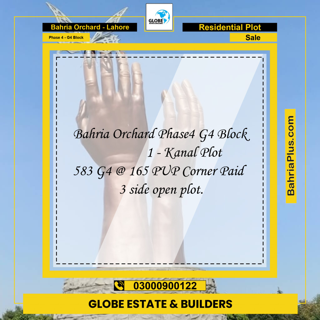 1 Kanal Residential Plot for Sale in Phase 4 - G4 Block -  Bahria Orchard, Lahore - (BP-312673)