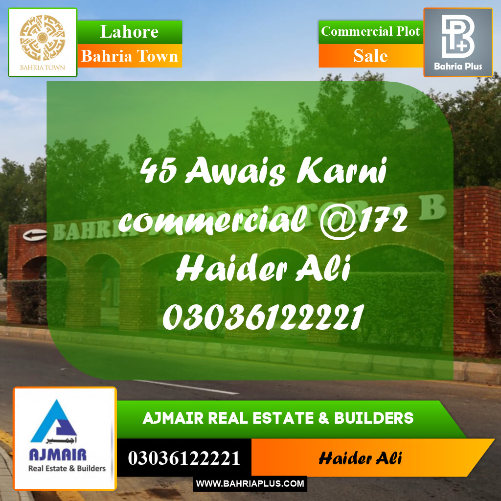 Commercial Plot for Sale in Bahria Town, Lahore - (BP-312686)