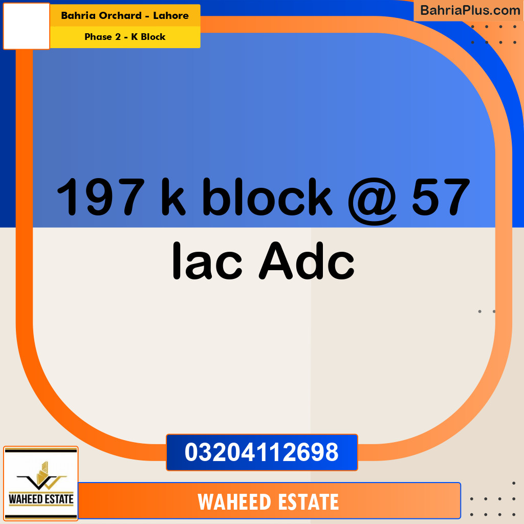 5 Marla Residential Plot for Sale in Phase 2 - K Block -  Bahria Orchard, Lahore - (BP-312717)