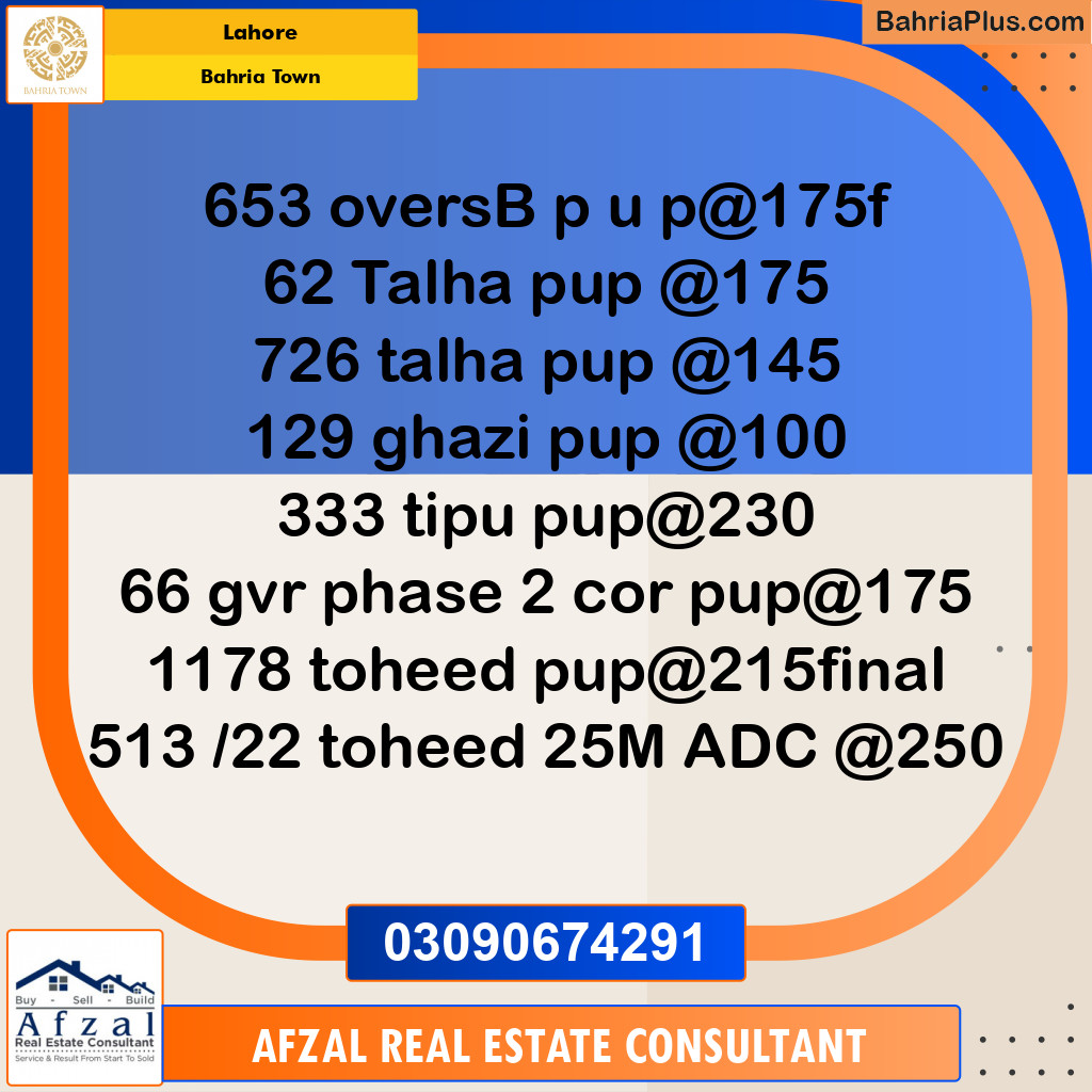 Residential Plot for Sale in Bahria Town, Lahore - (BP-312722)