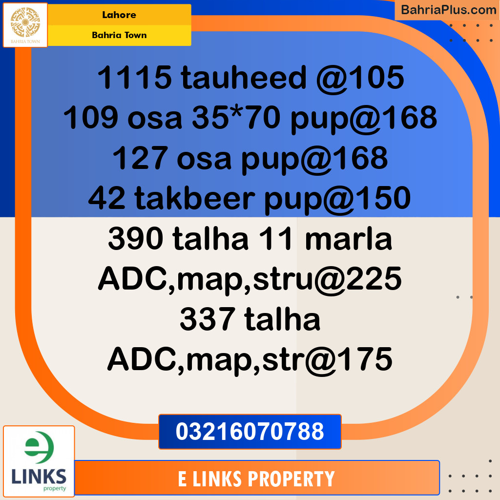 Residential Plot for Sale in Bahria Town, Lahore - (BP-312778)