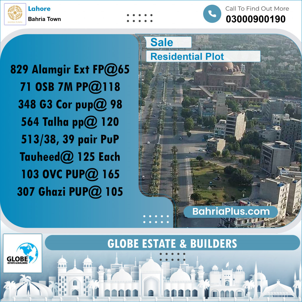 Residential Plot for Sale in Bahria Town, Lahore - (BP-312795)
