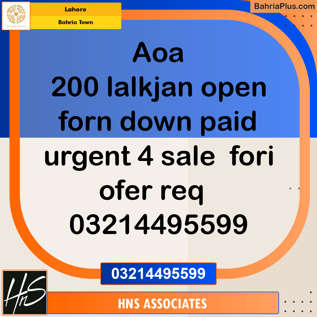 Residential Plot for Sale in Bahria Town, Lahore - (BP-312868)