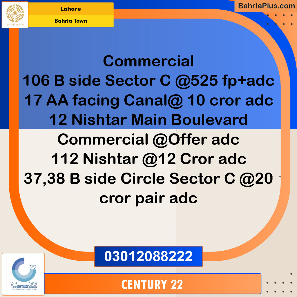 Commercial Plot for Sale in Bahria Town, Lahore - (BP-312891)