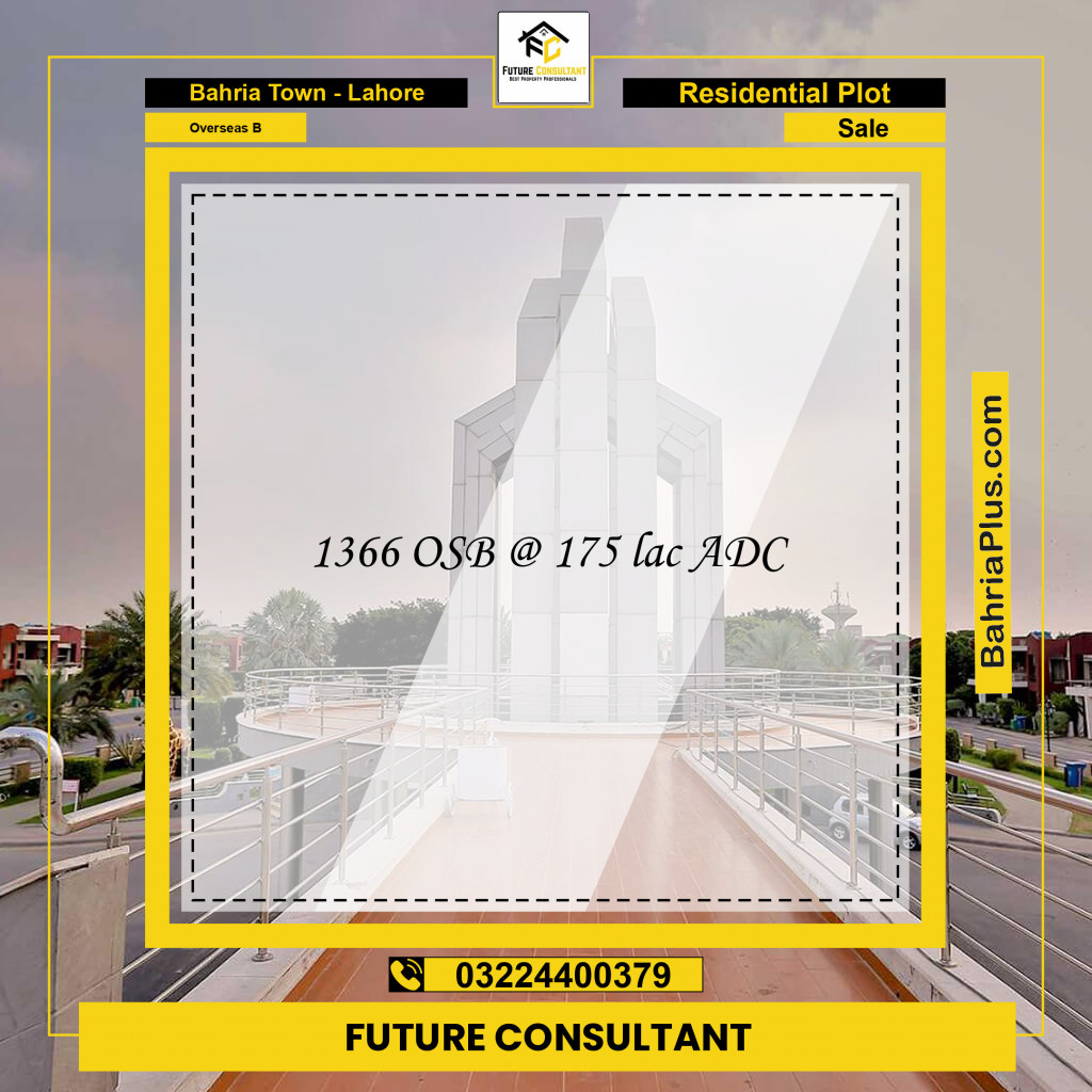 10 Marla Residential Plot for Sale in Overseas B -  Bahria Town, Lahore - (BP-312922)