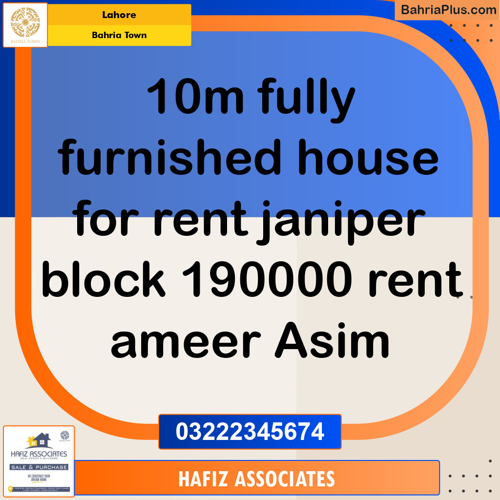 Residential House for Rent in Bahria Town, Lahore - (BP-312957)