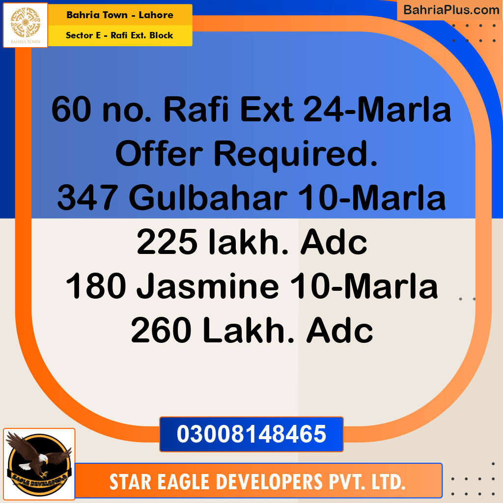 24 Marla Residential Plot for Sale in Sector E - Rafi Ext. Block -  Bahria Town, Lahore - (BP-313005)