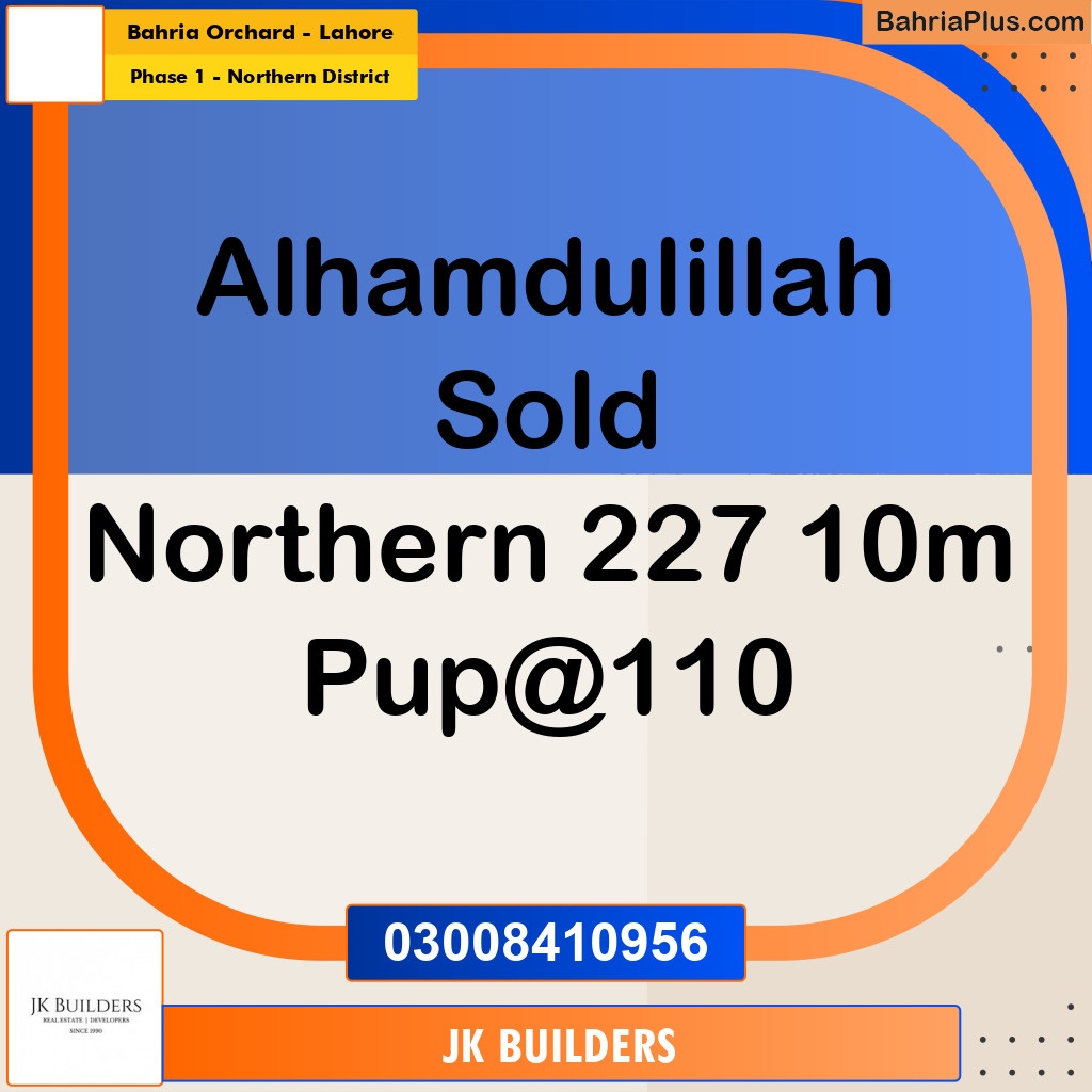 10 Marla Residential Plot for Sale in Phase 1 - Northern District -  Bahria Orchard, Lahore - (BP-313018)
