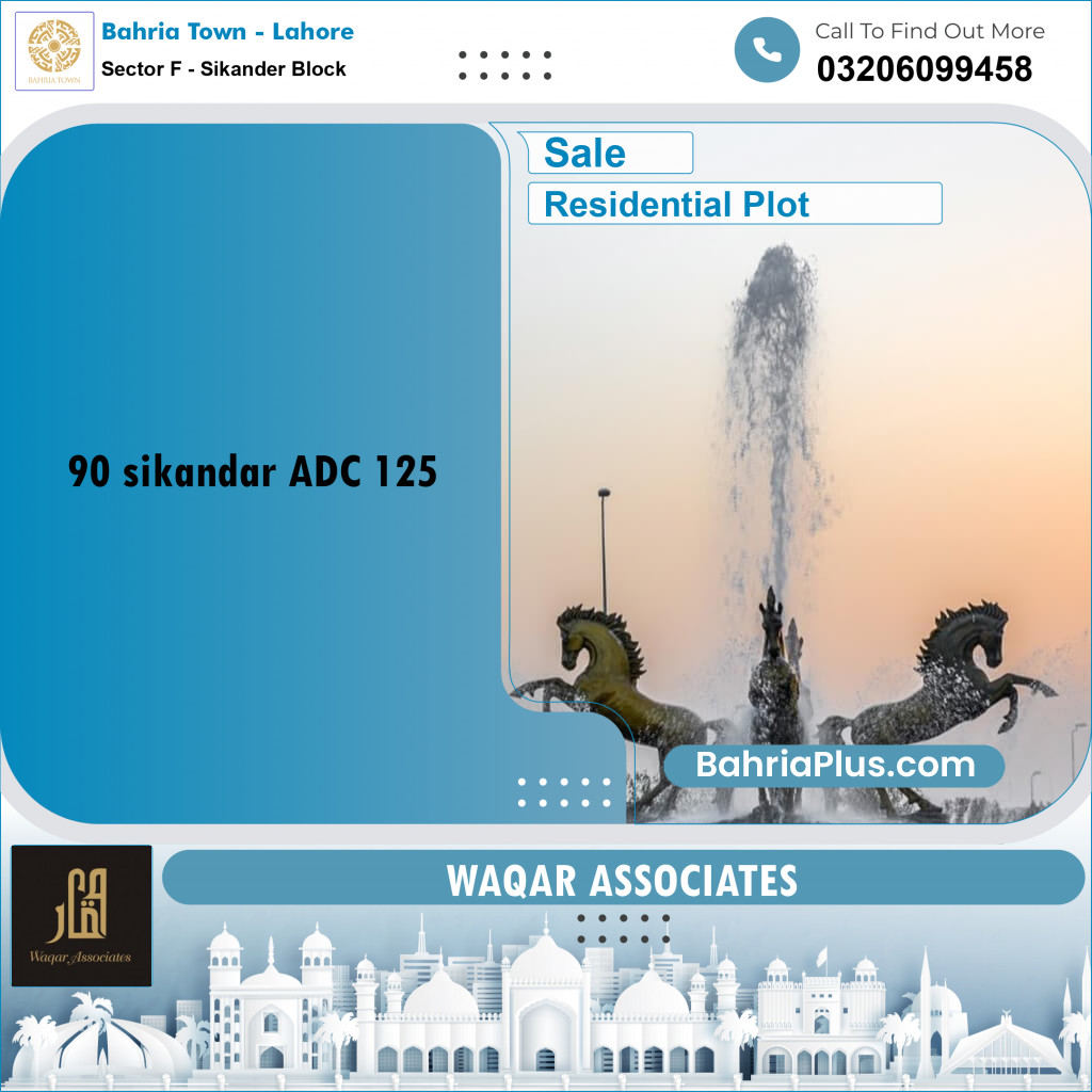 10 Marla Residential Plot for Sale in Sector F - Sikander Block -  Bahria Town, Lahore - (BP-313029)