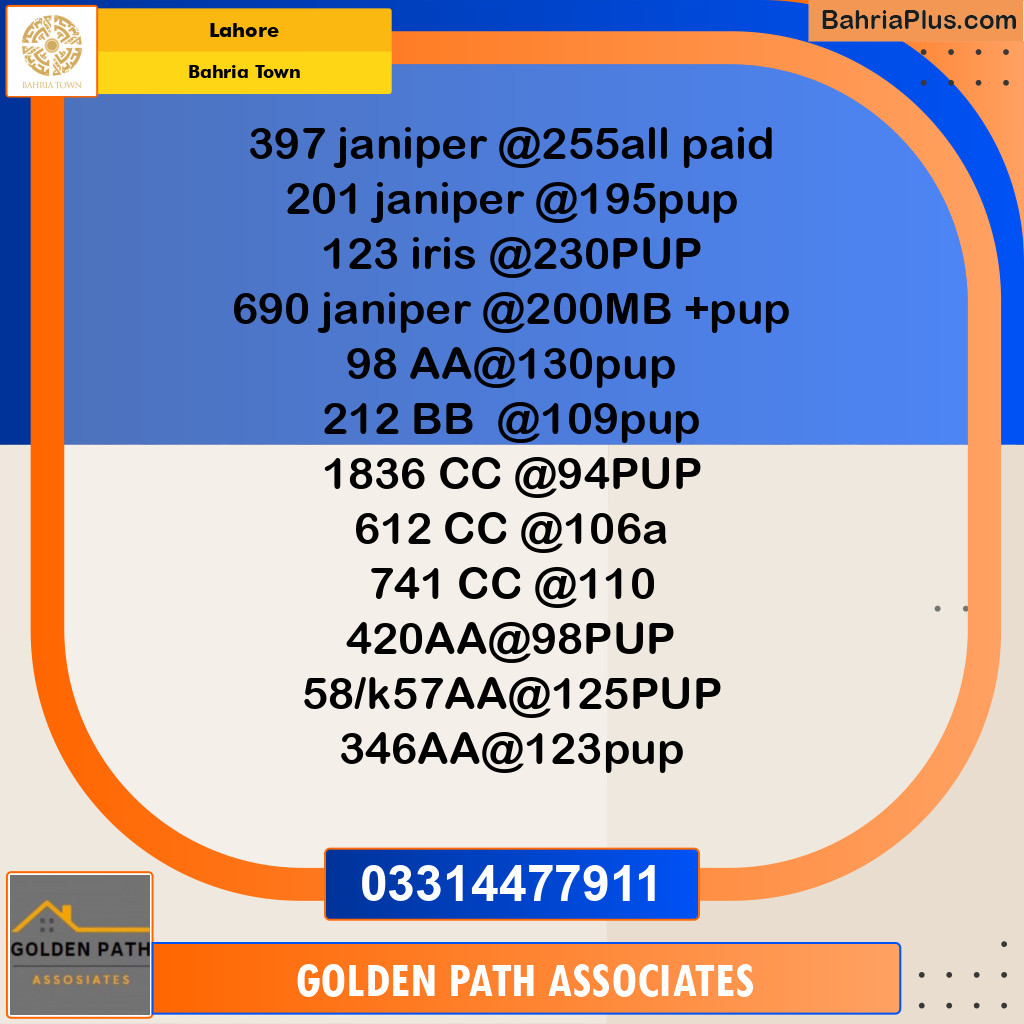 Residential Plot for Sale in Bahria Town, Lahore - (BP-313080)