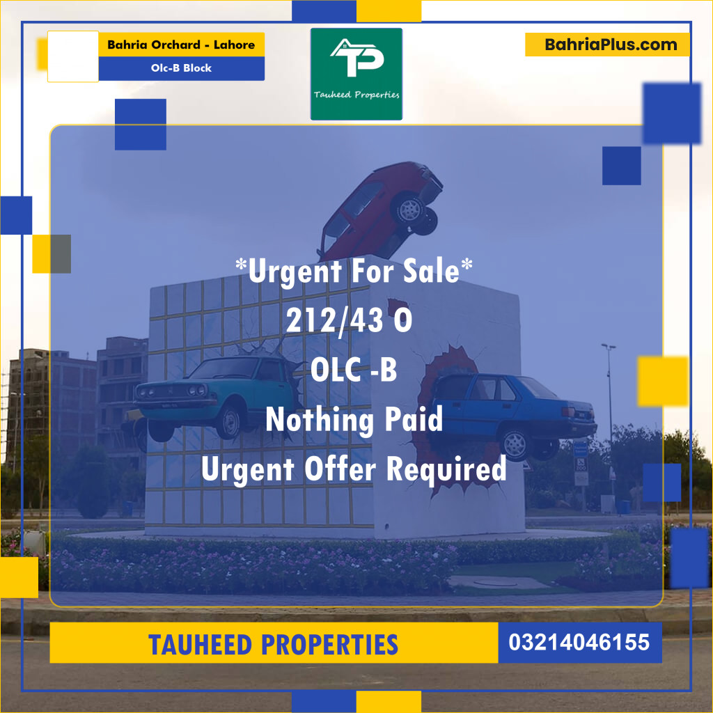 5 Marla Residential Plot for Sale in OLC-B Block -  Bahria Orchard, Lahore - (BP-313089)