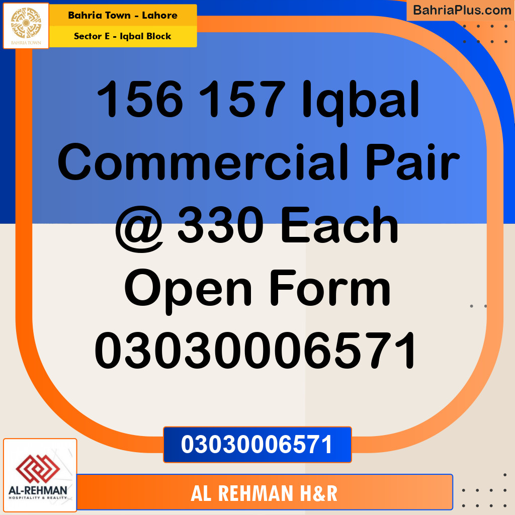 10 Marla Residential Plot for Sale in Sector E - Iqbal Block -  Bahria Town, Lahore - (BP-313091)