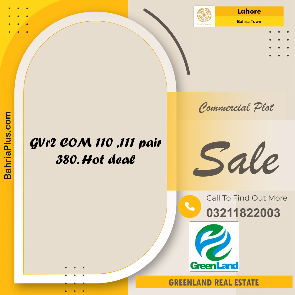 5 Marla Commercial Plot for Sale in Bahria Town, Lahore - (BP-313114)