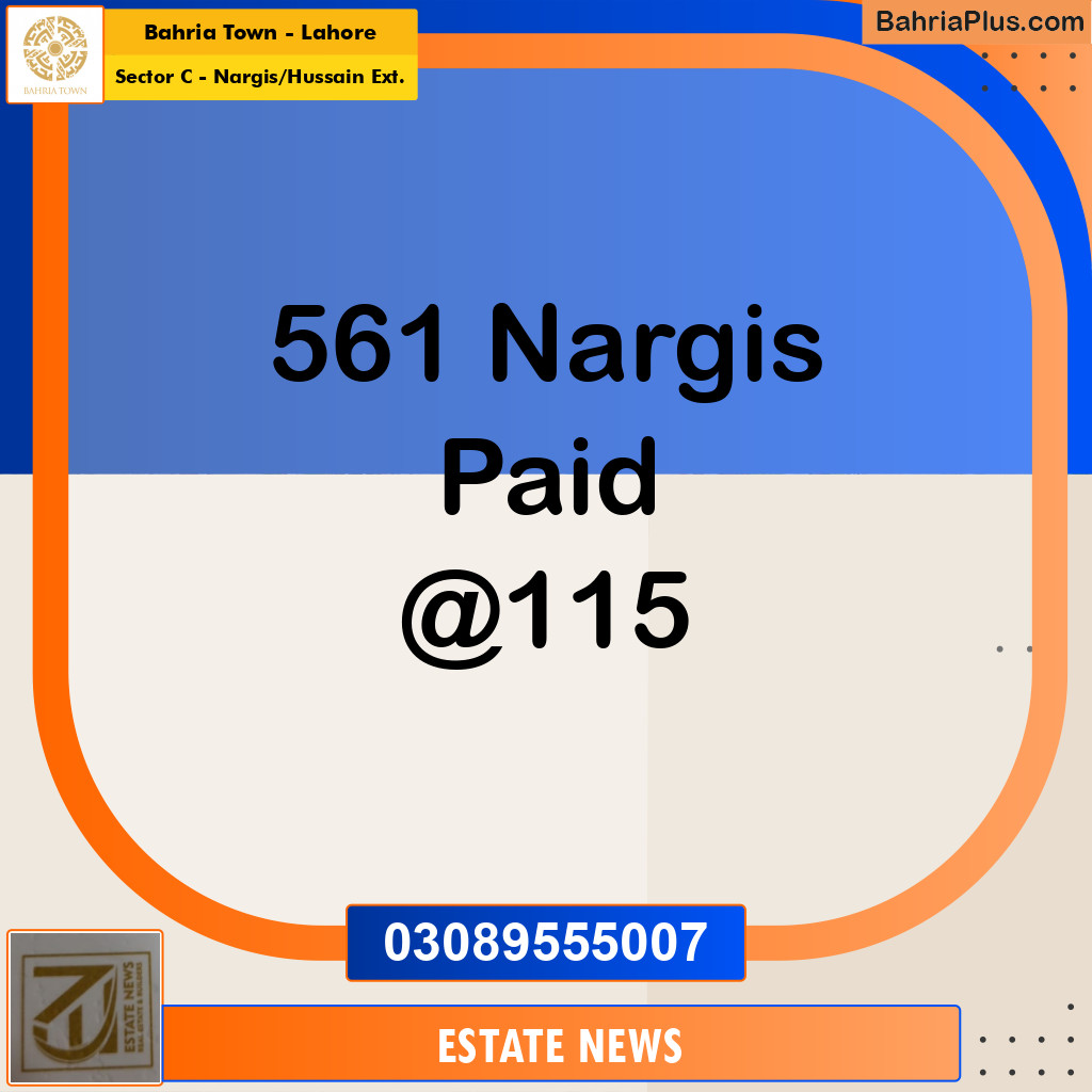 Residential Plot for Sale in Sector C - Nargis/Hussain Ext. -  Bahria Town, Lahore - (BP-313136)