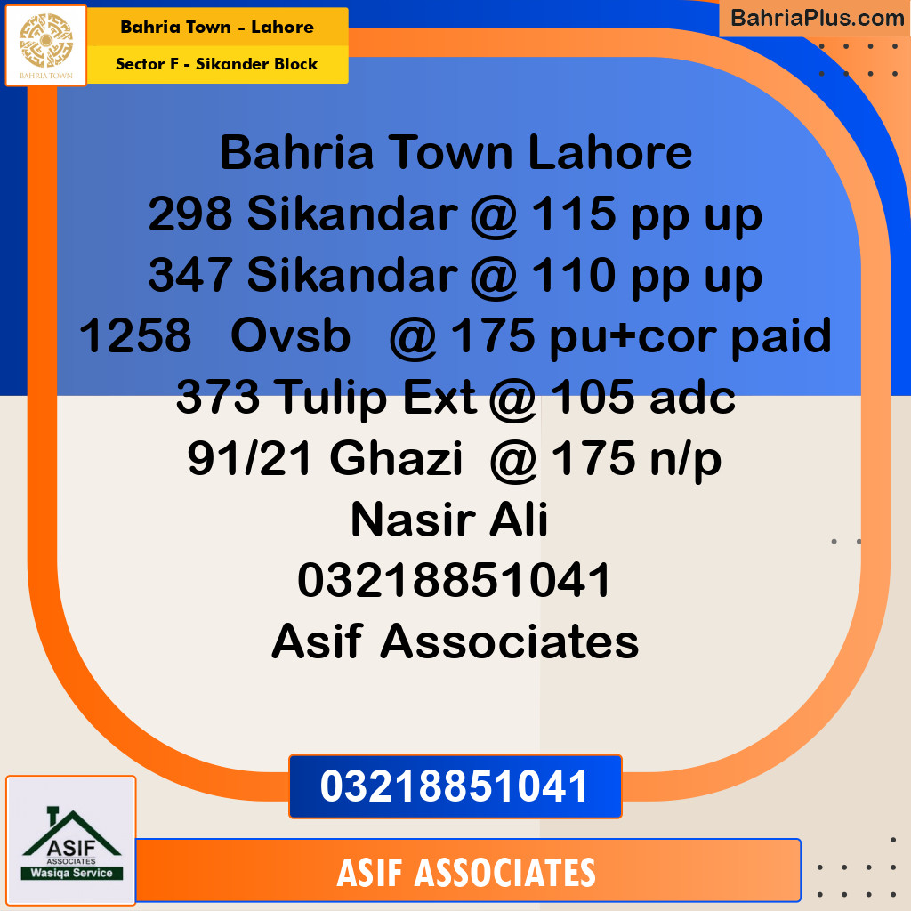 10 Marla Residential Plot for Sale in Sector F - Sikander Block -  Bahria Town, Lahore - (BP-313143)