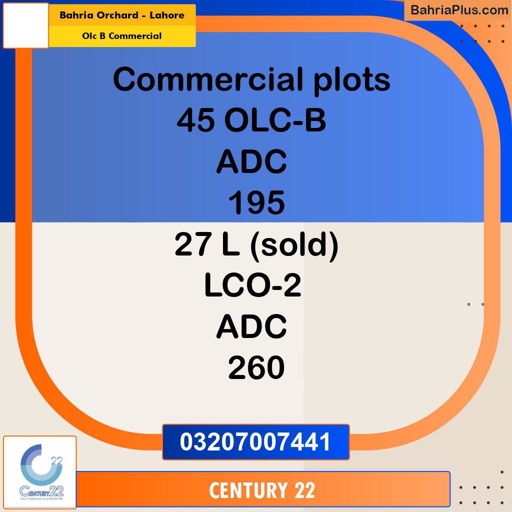5 Marla Commercial Plot for Sale in OLC B Commercial -  Bahria Orchard, Lahore - (BP-313177)