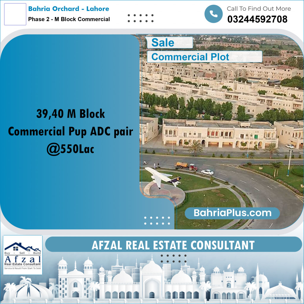 5 Marla Commercial Plot for Sale in Phase 2 - M Block Commercial -  Bahria Orchard, Lahore - (BP-313183)