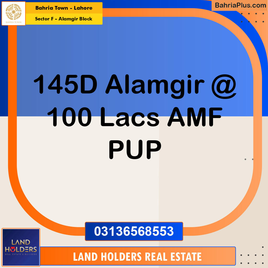 10 Marla Residential Plot for Sale in Sector F - Alamgir Block -  Bahria Town, Lahore - (BP-313199)