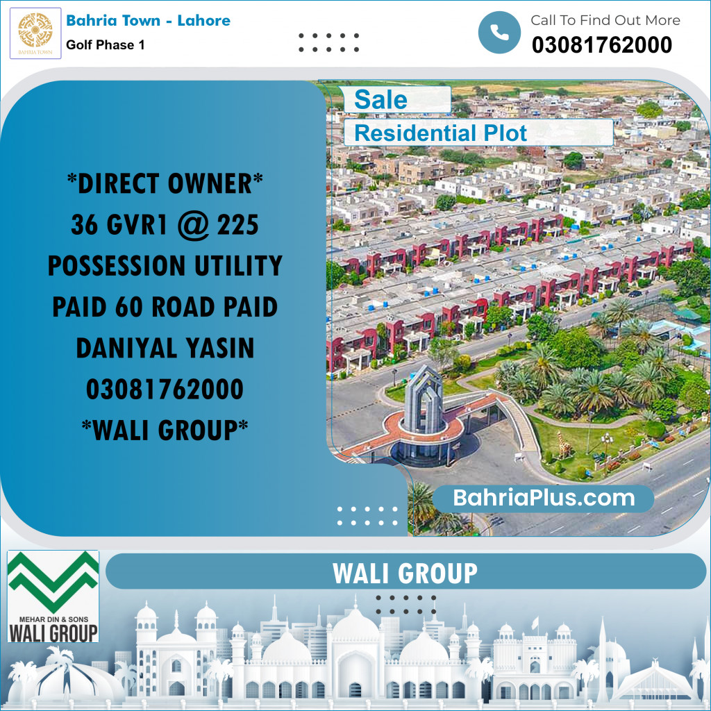 1 Kanal Residential Plot for Sale in Golf Phase 1 -  Bahria Town, Lahore - (BP-313205)
