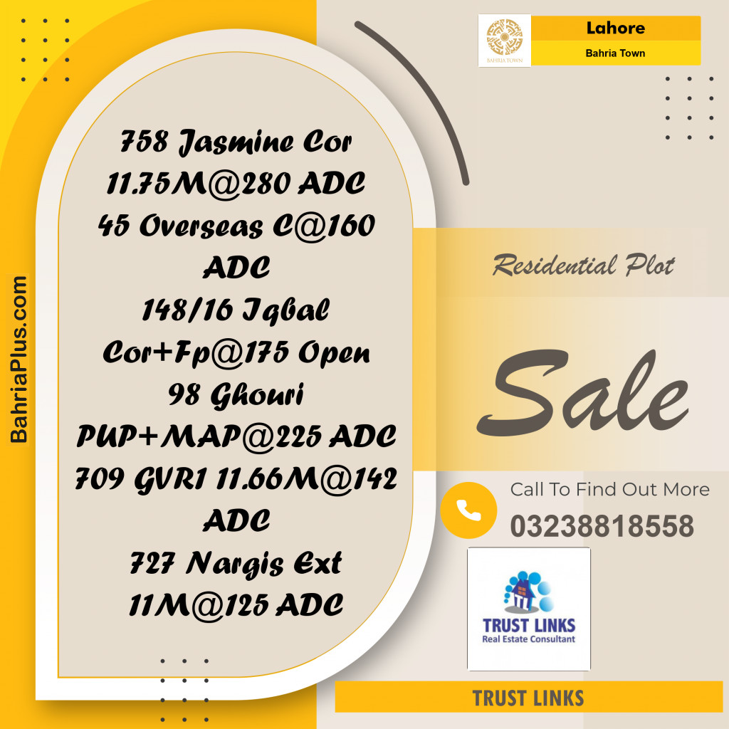 Residential Plot for Sale in Bahria Town, Lahore - (BP-313266)