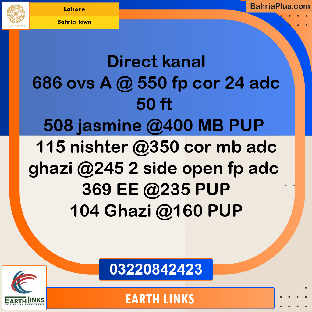 Residential Plot for Sale in Bahria Town, Lahore - (BP-313401)