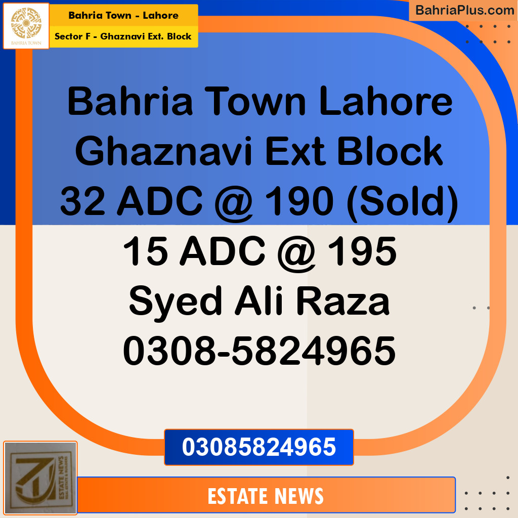 1 Kanal Residential Plot for Sale in Sector F - Ghaznavi Ext. Block -  Bahria Town, Lahore - (BP-313427)