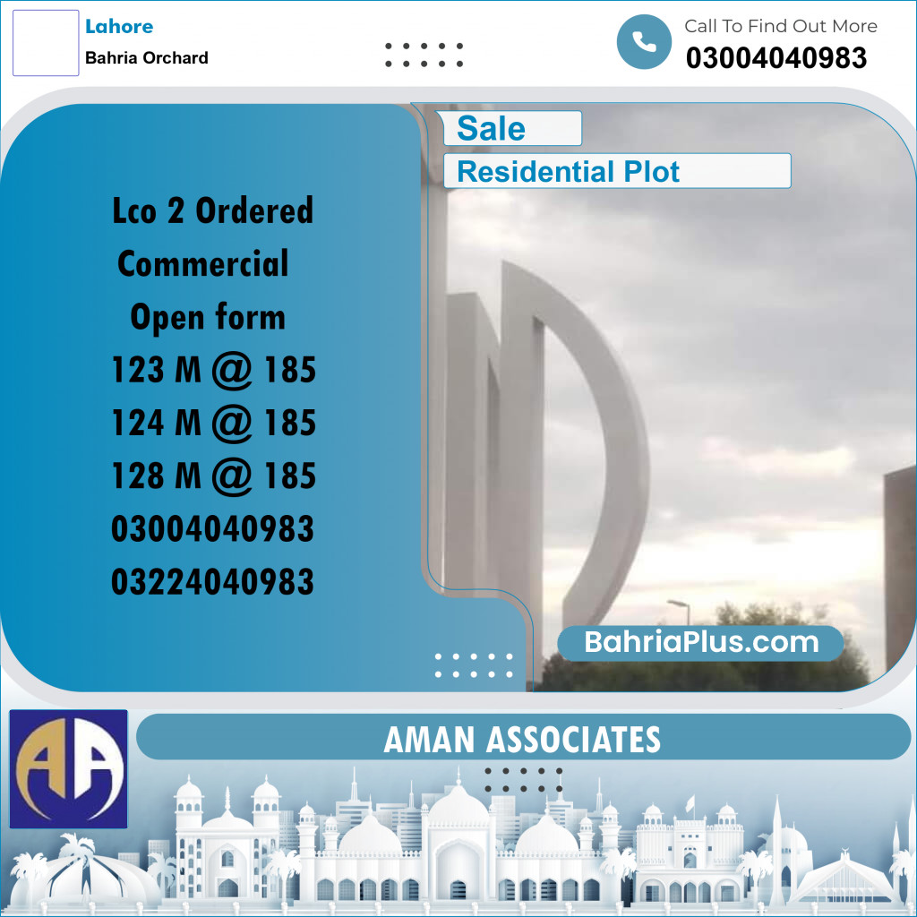 Residential Plot for Sale in Bahria Orchard, Lahore - (BP-313462)