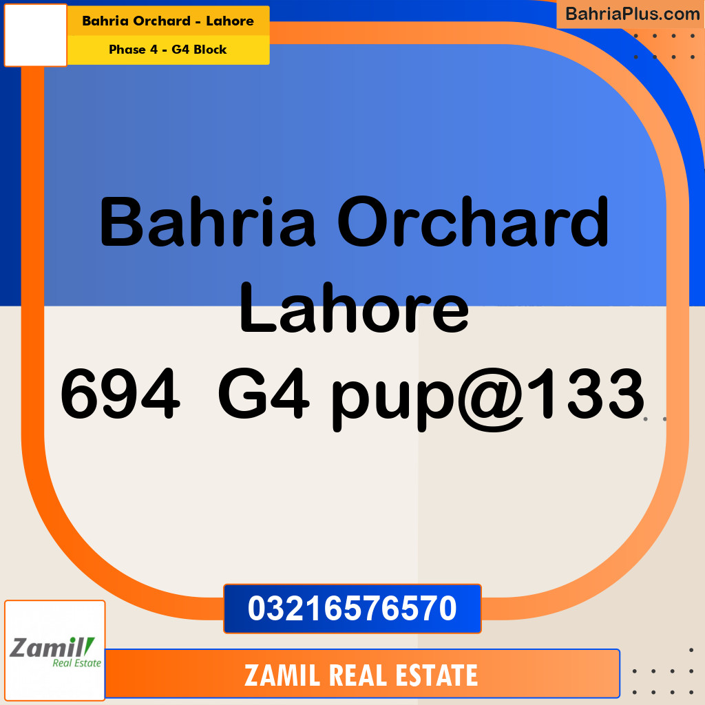 20 Marla Residential Plot for Sale in Phase 4 - G4 Block -  Bahria Orchard, Lahore - (BP-313511)
